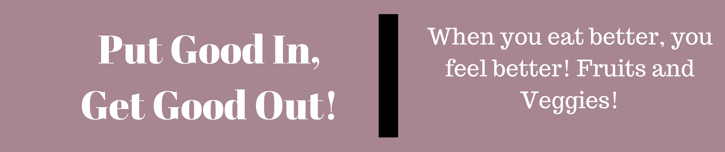 Put Good In, Get Good Out! banner